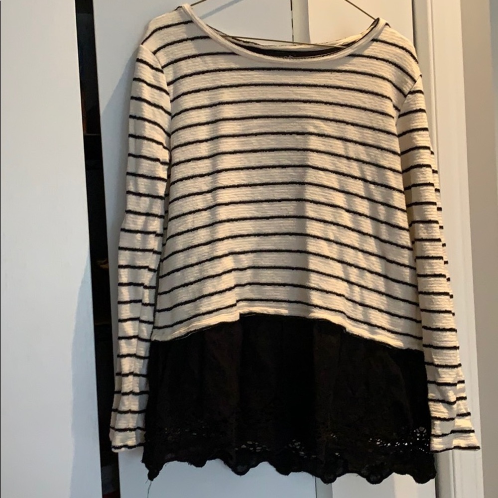 Cream and black sweater
